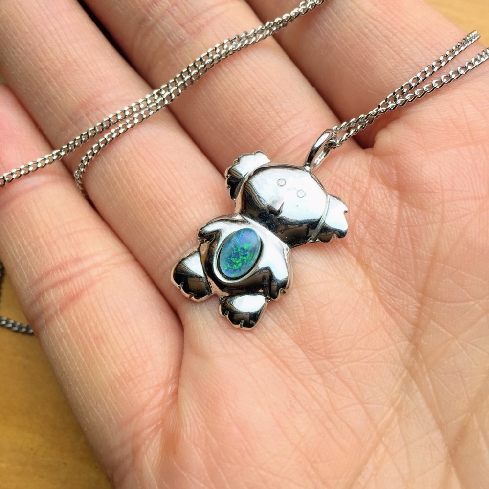 Cute Koala silver tone 16” necklace